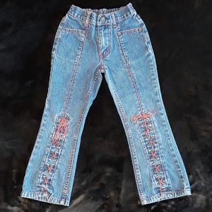 Vintage girls zara di jeans red lace up size 6
